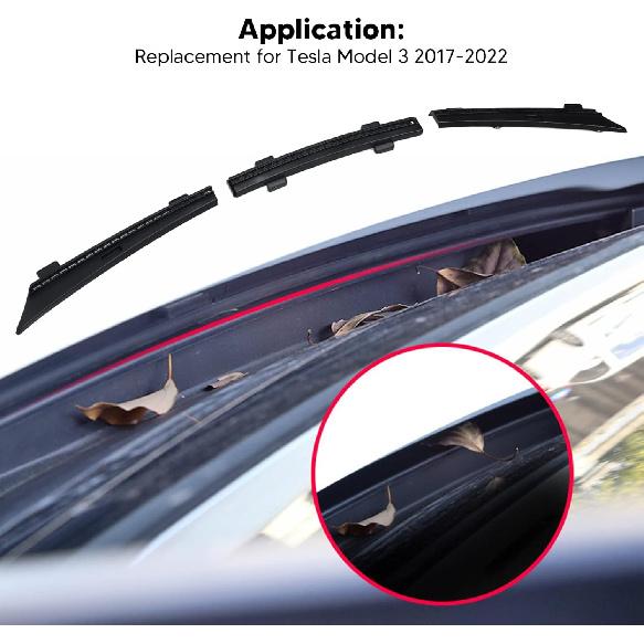 Front Hood Seal Strip Waterproof Model 3 Hood Seal Chassis Cover Water Strip, Dust Proof Seal Strip Fixed Strip Compatible with Tesla Model 3