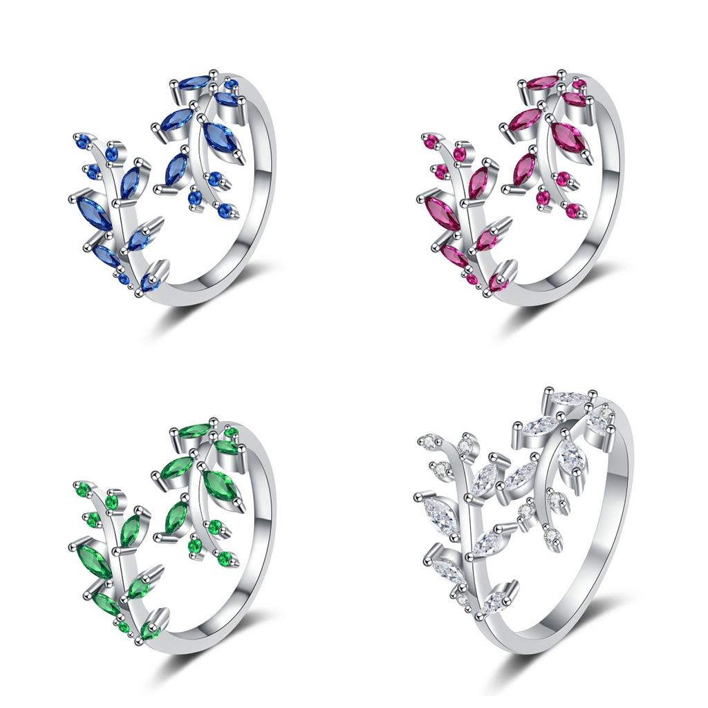 Copper Ring Classics Zircon For Women Luxury Shining Beautiful Ring Fashion Wedding Party Women Jewelry Branch