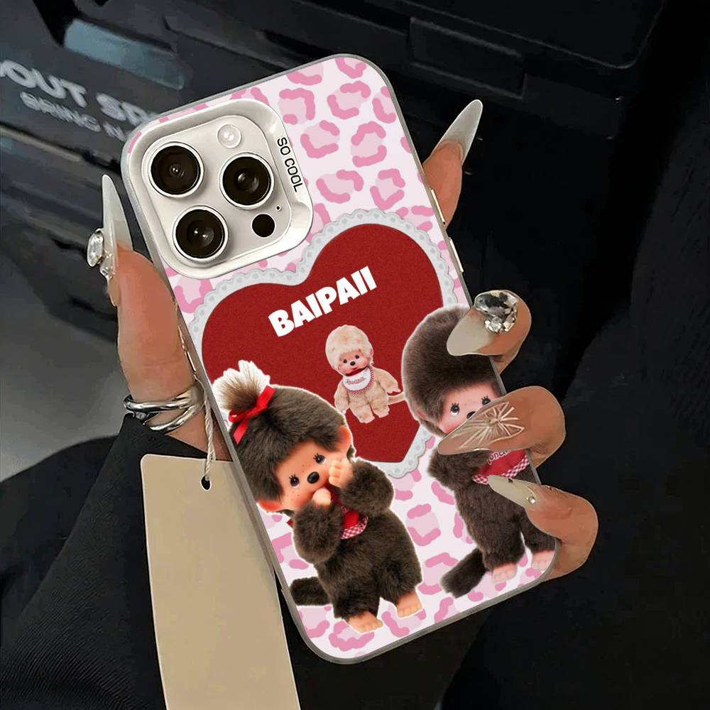 Cute M-monch-hichis Phone Case For IPhone 17 Air 16 15 14 13 12 11 Pro Max White  Sliver  Hard Cover