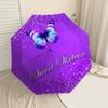1pc Butterfly Automatic Folding Umbrella, Heavy Duty 8 Rib Iron Frame,  Suitable for Travel, Daily Use, Birthday, Decor Gift m0104098
