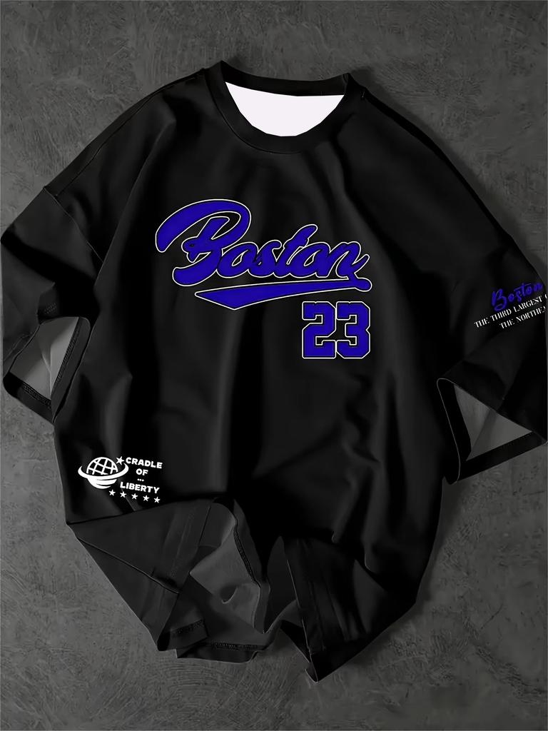 Men's Sports Jersey Boston 23 Print Short Sleeve T-Shirt Summer Graphic Tee Baseball Jerseys Plus Size Women's Sport T-Shirt