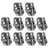 10Pcs Paracord Beads Metal Skull Pendant Buckle 4.5mm Hole for Knife Lanyards DIY Tool