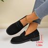 Plus Size 2026 British Style Women's Suede Loafers - Thick Sole, Flat Slip-on, Comfortable & Versatile Casual Shoes