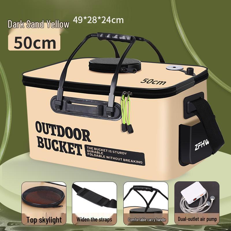 Foldable Live Fish Bucket - Portable Fishing Bag/Box for Wild Fishing