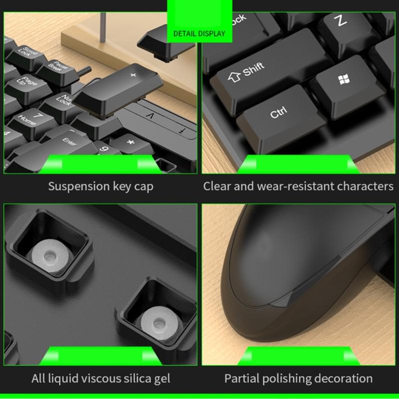 Corded Keyboard and Mouse Corded Keyboard and Mouse Combo USB Keyboard and Mouse Set for School Office Business Gaming