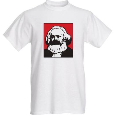 Klassisches Canuck Karl Marx Porträt T-Shirt - Roter Hintergrund - Marxismus - Politisches Tee