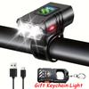 Front Bike Light USB Rechargeable Power Display Bicycle Led Light Waterproof Bicycle Headlight Flashlight Cycling Accessories
