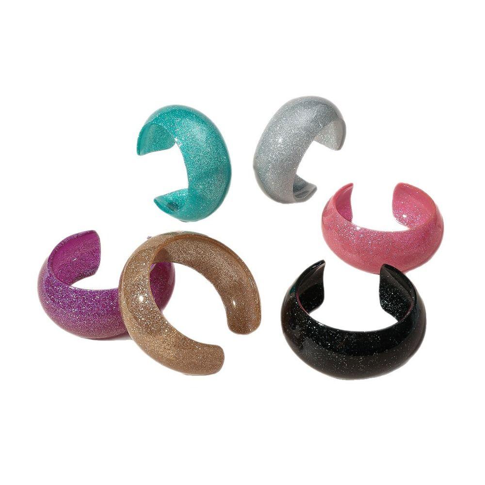 Retro Jelly Color Wide Bracelet Minority Design Geometric Irregular Bangle  Daily