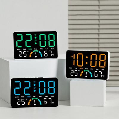 Wall-mounted Electronic Wall Clock Multi-functional Temperature Digital LED Clocks Home Voice Control Display Table Clock