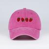 Strawberry Print Washed Baseball Cap Lightweight, Breathable, Adjustable Unisex Summer Casual Hat Sun Hat Fashion Accessory