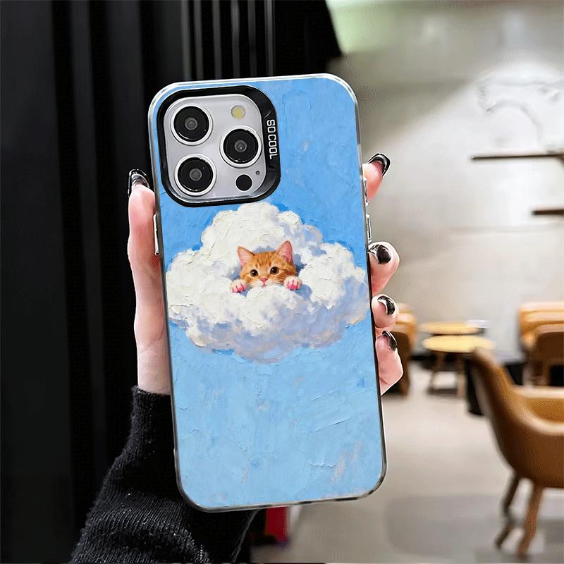 Cat Cute Kitten Cartoon Shockproof Phone Case for iPhone 17 Air 16 16E 15 Pro Max 14 Plus 13 Mini 12 Back Cover Anti Fall Fundas
