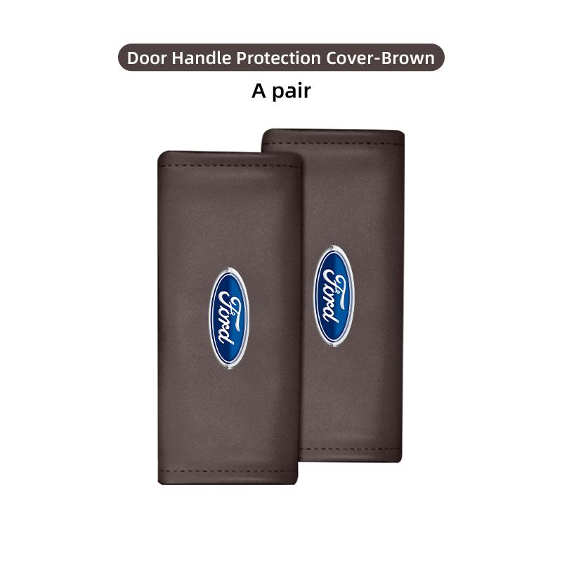 Leather Car Door Handle Protection Sleeve Anti Stick Interior Accessory For Ford Fiesta Ranger Mondeo Escape Ecosport Fusion