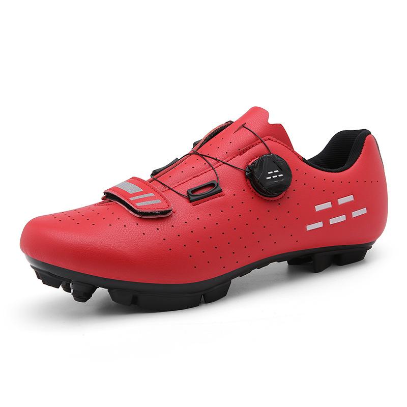 T166 Men's Women's Cycling Shoes Bicycle Rotating Buckle Mountain Lock Highway No Belt Leather Surface Large Size