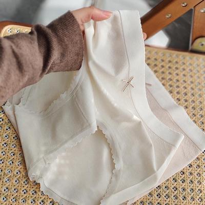 1288 Thin Milk Color Mid-Waist Seamless Women's Triangle Panties