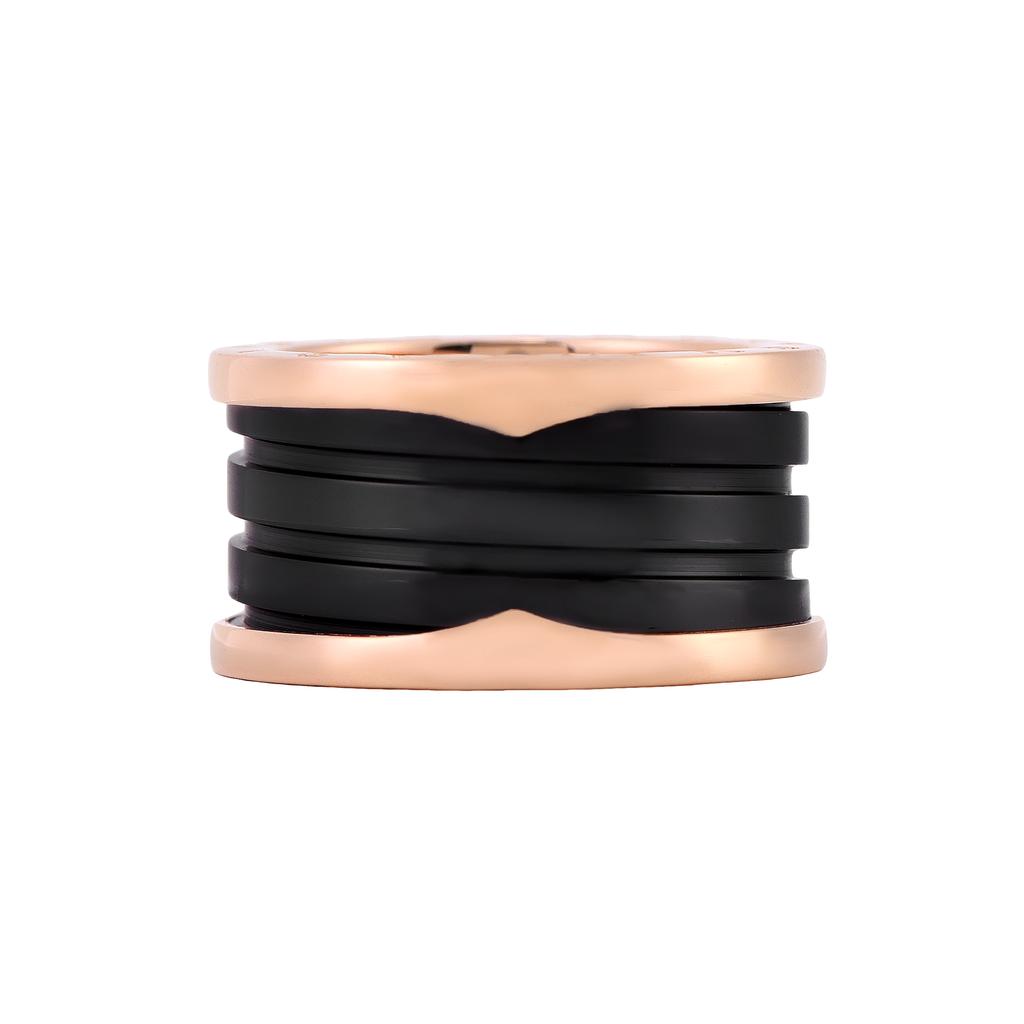 Bvlgari B.Zero1 Serie Vier Ringe Schwarze Keramik Goldring Damenringe AN855563