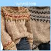 Cozy Women's Knitted Pullover Overwear Featuring Fashionable Stripe Pattern For Winter