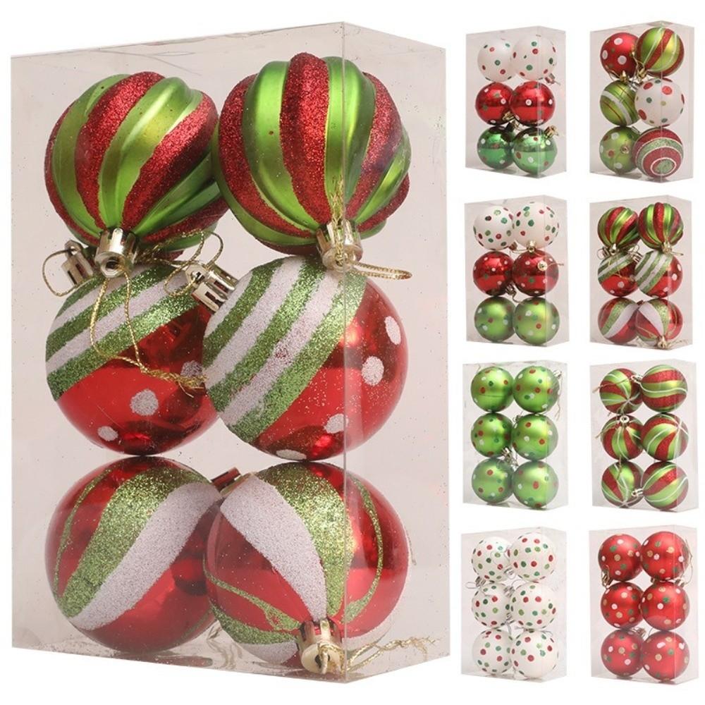Plastic Christmas Baubles 6cm Christmas Tree Hanging Baubles Holiday Home Decor