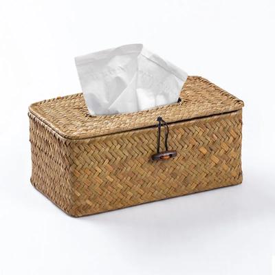 Rattan-Taschentuchbox, Heimdekoration, handgefertigt, für den Schreibtisch, Rattan-Taschentuchbox für Badezimmer, Zuhause, Hotel und Büro