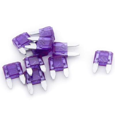 Blade Fuse Mini 3A Auto Car Motorcycle Purple Set