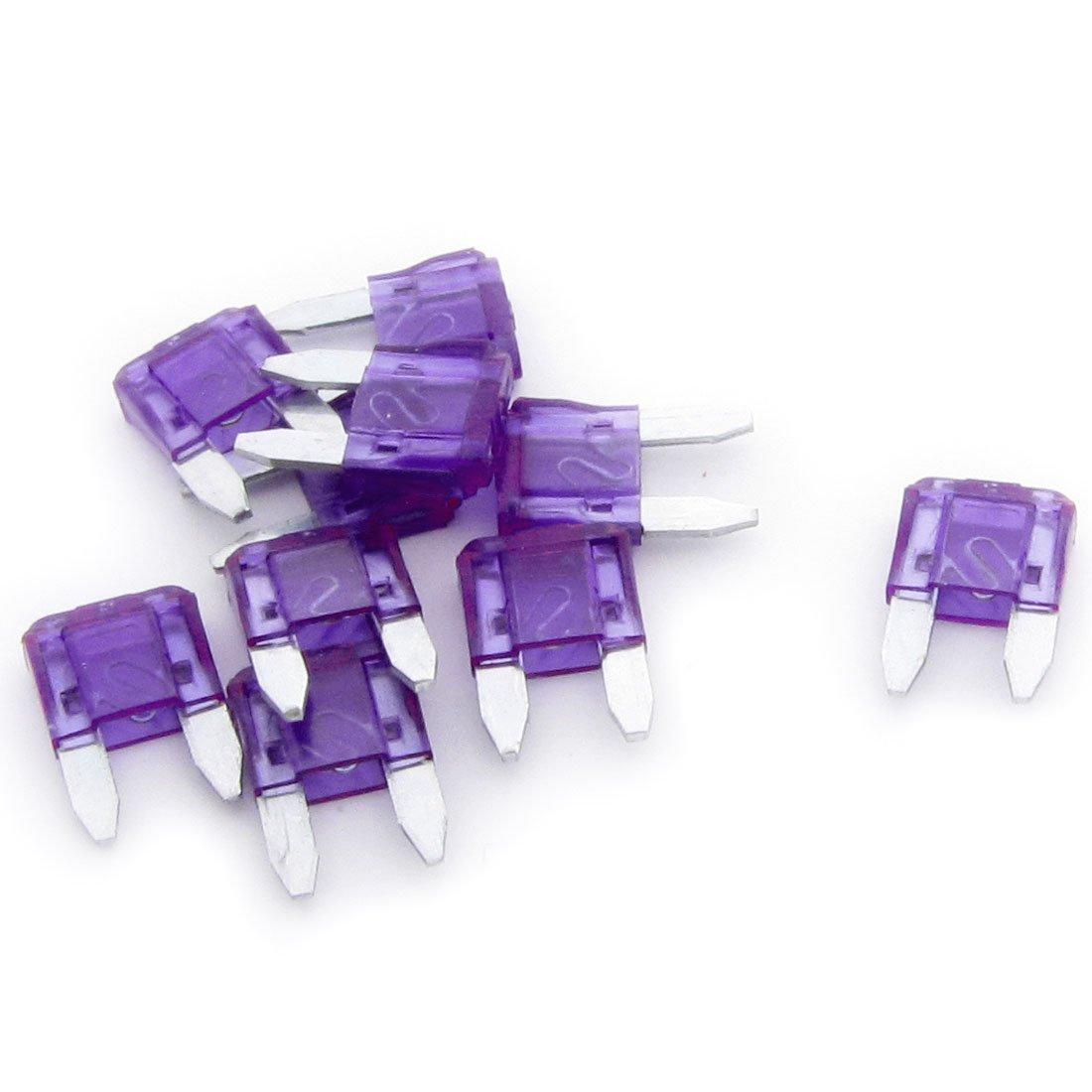 uxcell Blade Fuse Mini 3A Auto Car Motorcycle Purple Set