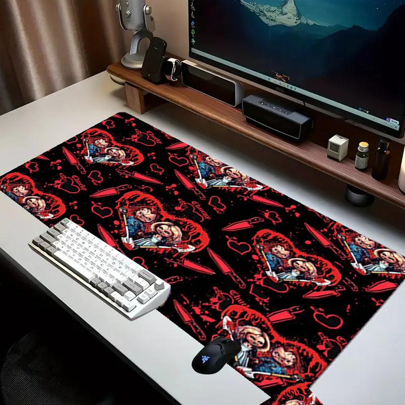 Love And Horror Doll Pattern Mouse Pad Office Desk Mat, Gaming Mouse Pad Mousepad, Keyboard pad,Heavy-Duty Non-Slip Rubber Backing, Gift