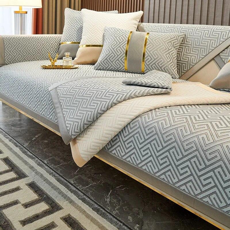 

Роскошные чехлы для диванов в китайском стиле, противоскользящие чехлы для диванов из синели, твердая древесина для диванов в гостиной, универсальный чехол для кресел 70x70cm 1pcs