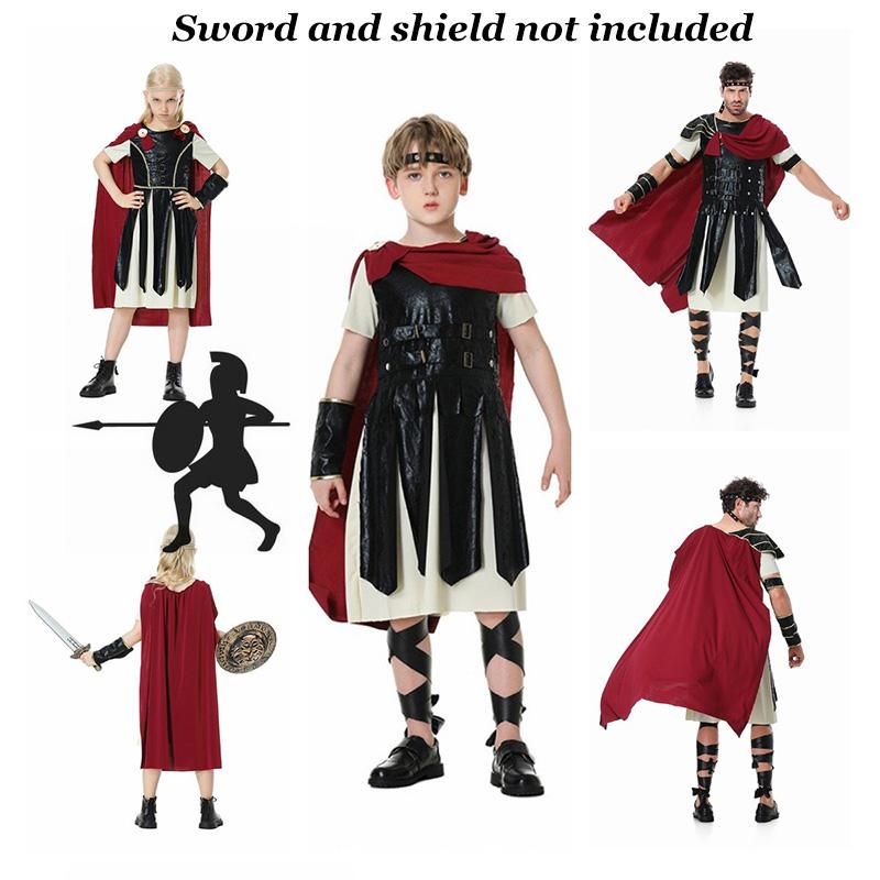 Cos Warrior Roman Costume Kids Set Parentchild Soldier Stage Halloween Up Dress