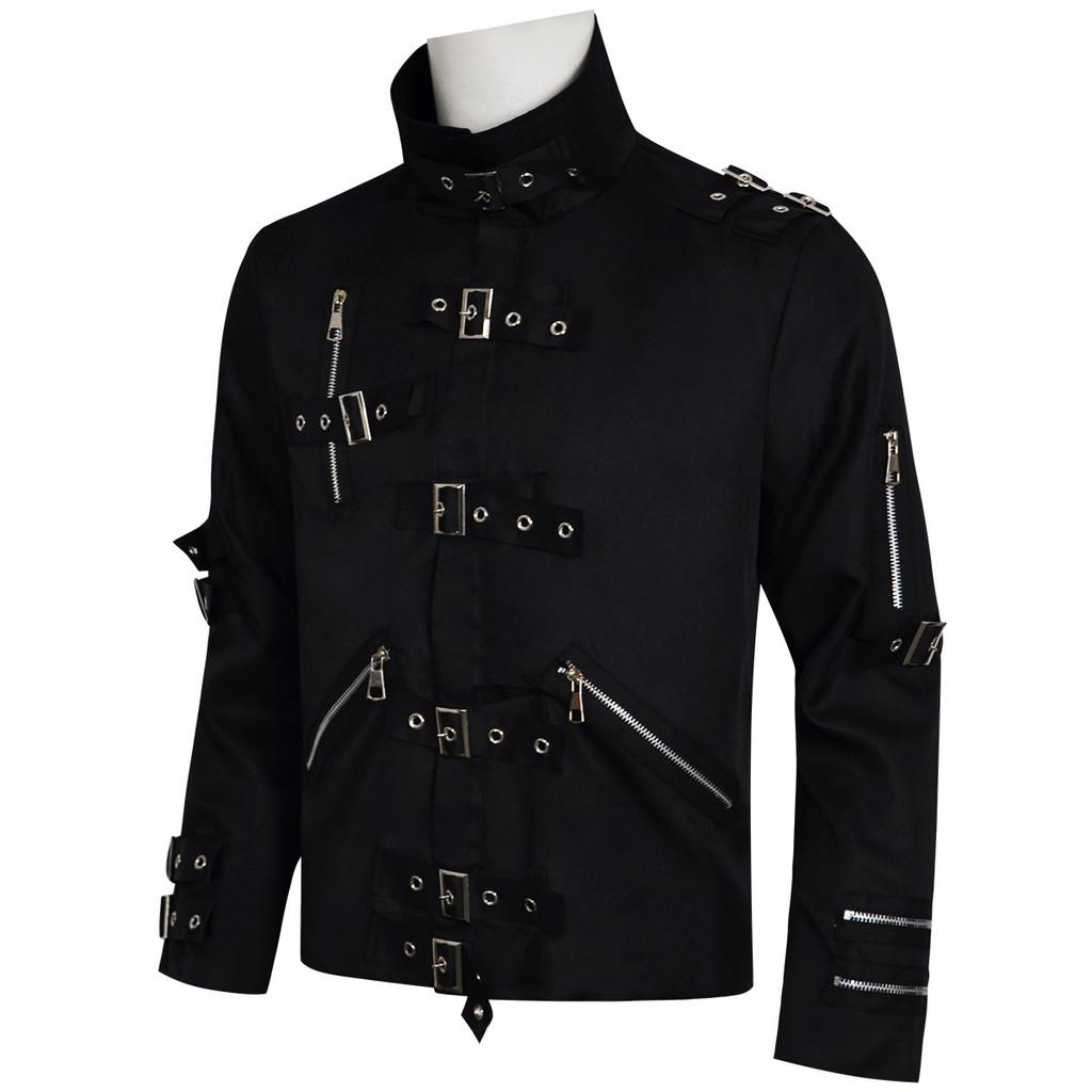 Michael Jackson Cosplay Stage Punk Jacket With Metal Details For Performers