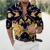 New Luxury Style Print Men's Turn-down Collar Button Shirt Casual Long Sleeve Shirt Fashion Streetwear Trend Tops Comfortable