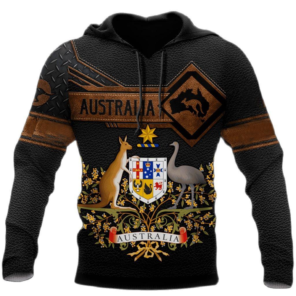 Jesienne bluzy z kapturem z nadrukiem flagi Australii 3D Modne Casualowe Sportowe z Długim Rękawem Męskie Bluzy z Kapturem