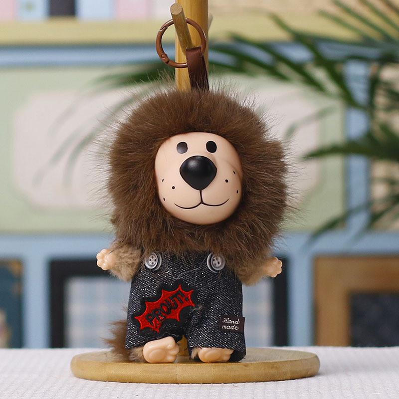 Plush Lion Keychain With Silicone Face Cute Animal Bag Charm For Kids And Teens