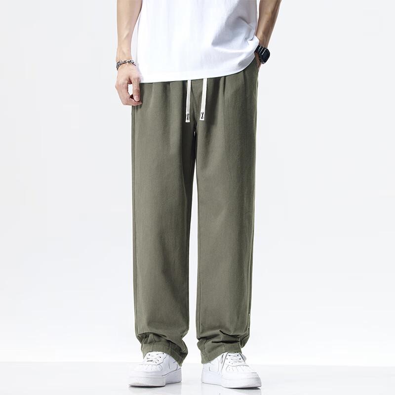 VUUG Men's Loose Straight Leg Cotton Cargo Pants