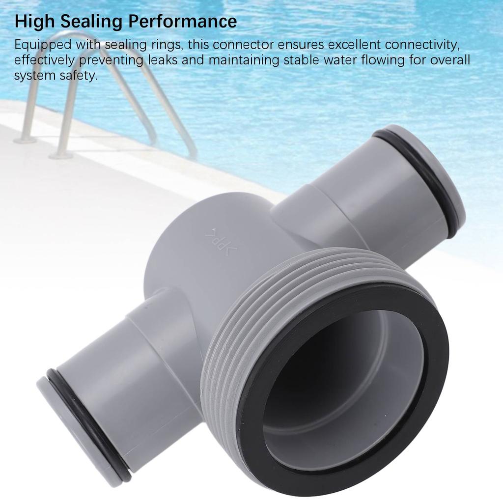 T Type Connector Replacement ABS Leakage Proof T Fitting for 1.5 1.25 Inch Hoses for P61408