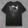 Gothic Skull And Cross Design T Shirt Y2k Streetwear Fashion Vamp Retro Opium Aesthetic Style Vintage Grunge Vintage