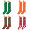 New Arrival Kids Christmas Socks With Cute Cartoon Deer Plush Toy Polyester Fabric Friction Resistant