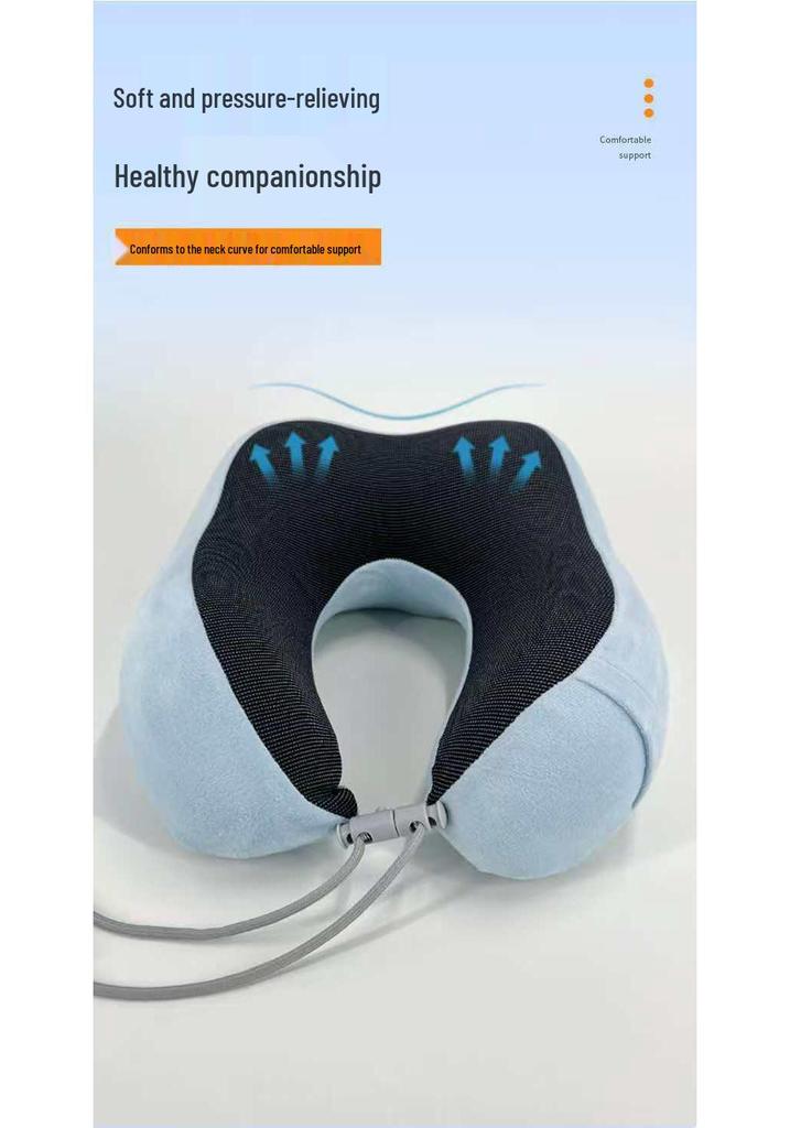 U-shaped Memory Foam Travel Neck Pillow with Magnetic Fabric for Airplane Comfort