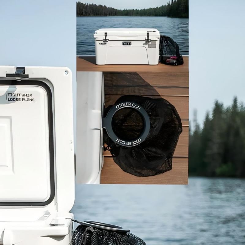 Outdoor Cooler Trash Can Accessory Cooler Can Holder Mesh Trash Bag For Boat Cooler & Outdoor T-Top Accessory 1Pc