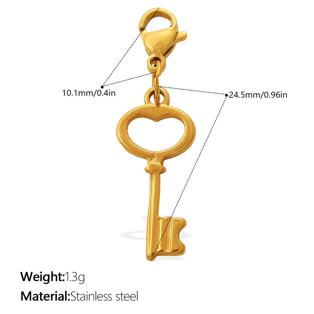 

European and American Retro Style Diamond Lock Key Series Lobster Buckle Pendant Plated with 18K Gold Versatile DIY Accessories