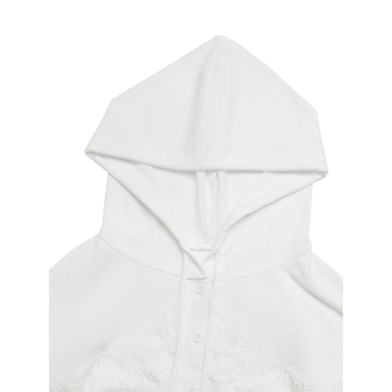 YYFS Damska Moda Casual Wiosna Jesień Jednolity Kolor Nadruk Długi Rękaw Bluzy i Koszule z Kapturem