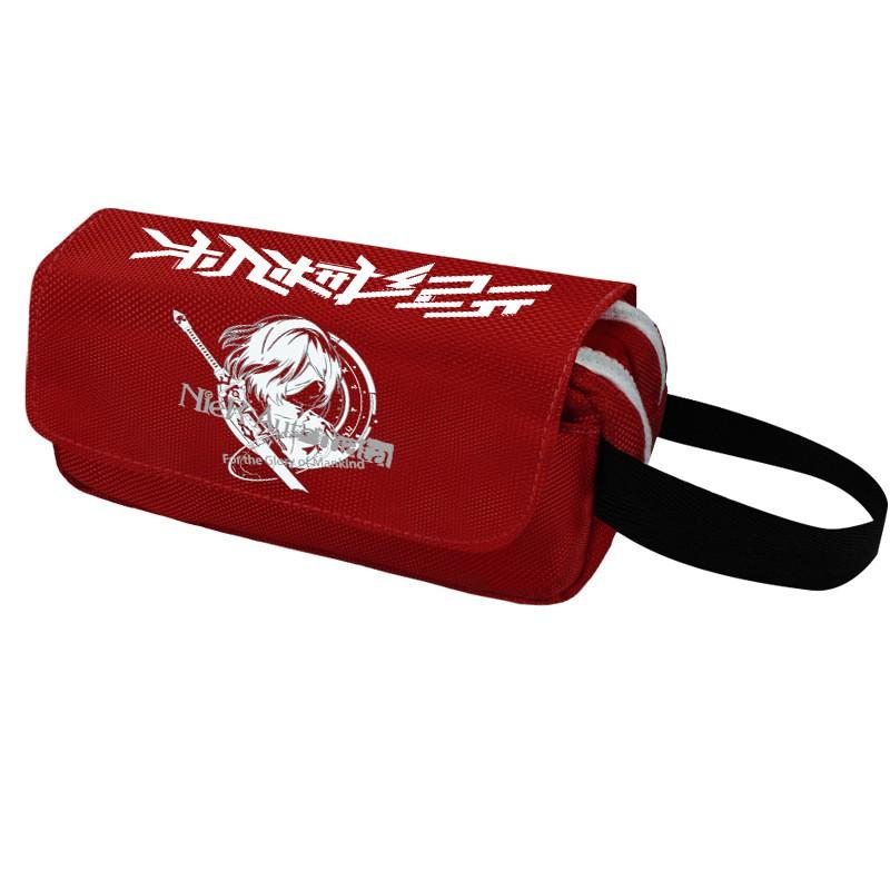 2B Anime Pencil Case Double Zipper Canvas Stationery Organizer Students School Supplies