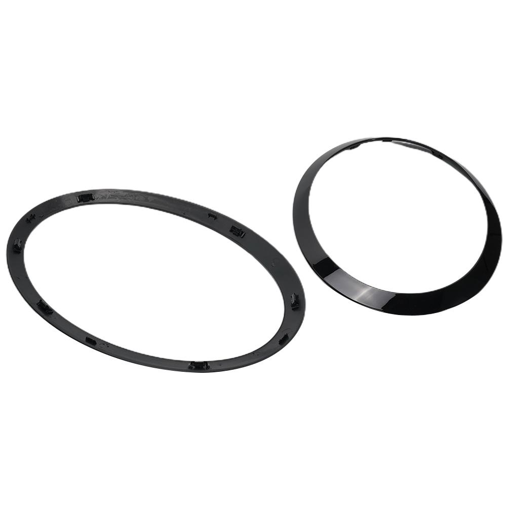 1 PAIR CAR HEADLIGHT TRIM RINGS LEFT RIGHT HEADLAMP FRAME BLACK For MINI F57 Convertible For Cooper S For Cooper 2015 - 2024