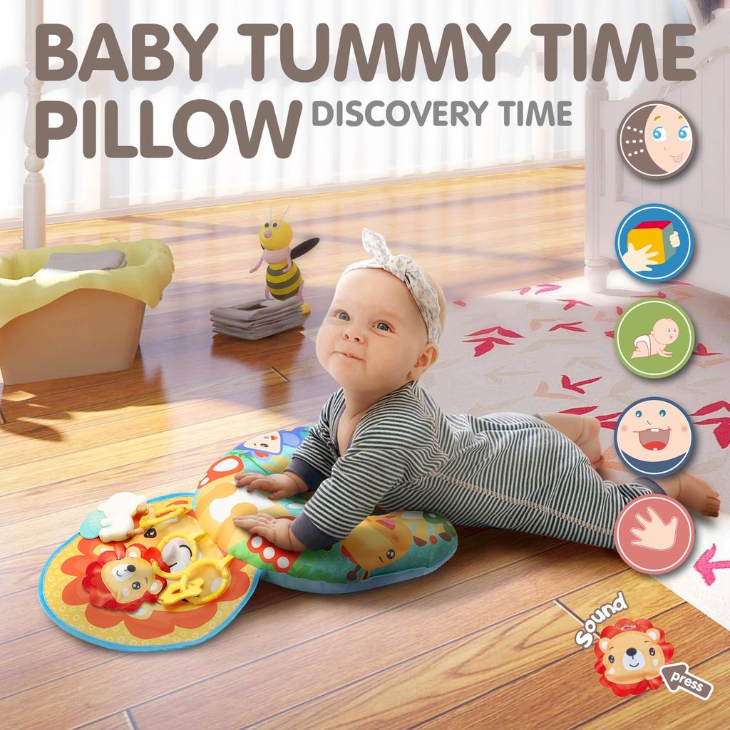 Baby Activity Gym with Toys and Sounds, Multicolor Lion Print, Infant Play Mat, Toddler Exercise Toy, Random Color