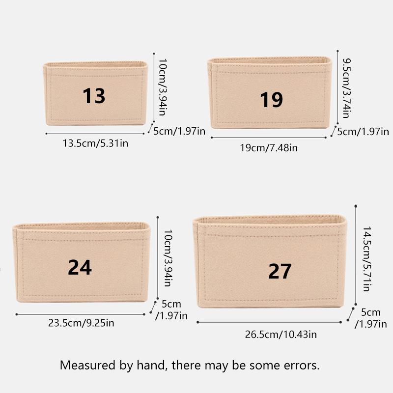 1PC Liner Makeup Organizer Storage Bag Organizer Insert Bag Travel Bag Felt For Cosmetic Bag Portable Women's Handbag