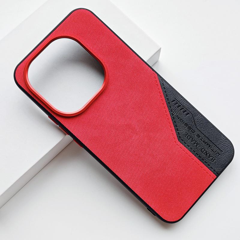 For Vivo iQOO 15 Case Vintage Color Block Denim PU Plain Leather + Metal Button Cover for VIVO iQOO 15 vivo iQOO 15