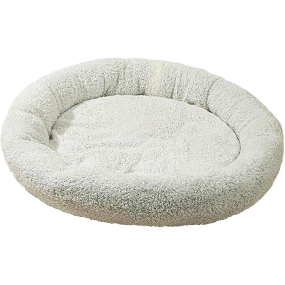 Plush Round Pet Bed Cat Bed, Self Warming, Cozy Snooze Indoor Cats Autumn Winter Sleeping Dog Beds Pet Cushion for Puppy Kitten Cats, White