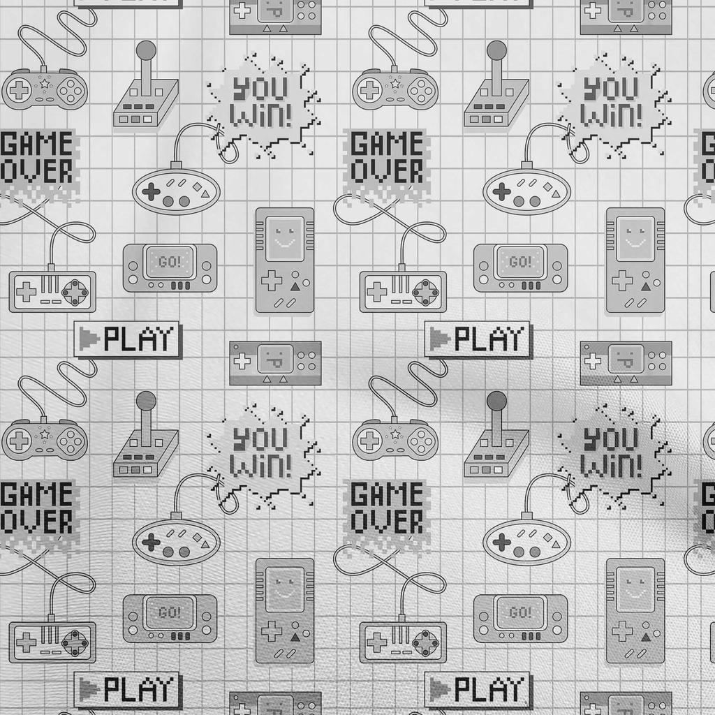 oneOone Cotton Flex Brown Fabric Game Video Game Sewing Material Print Fabric By The Yard 40 Inch