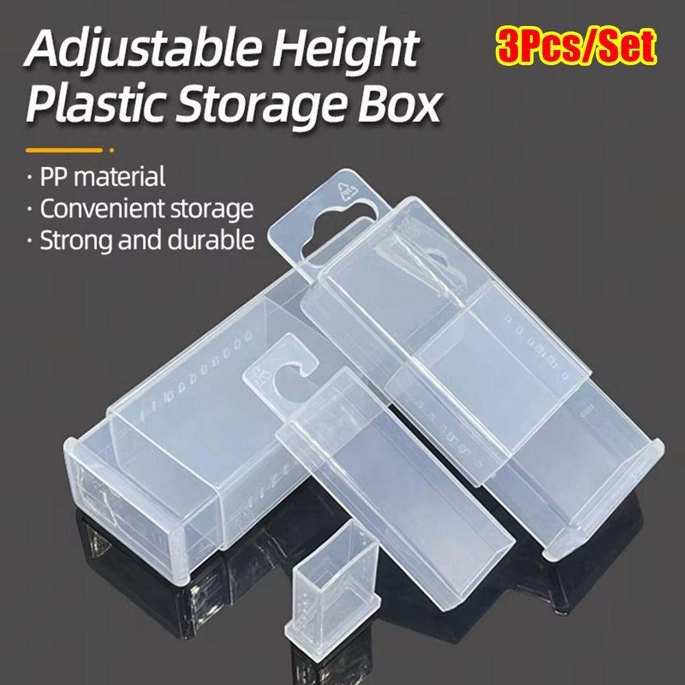 

3Pcs/Set Adjustable Height Twist Drill Boxes Telescopic Parts Storage Case Drill Milling Cutter