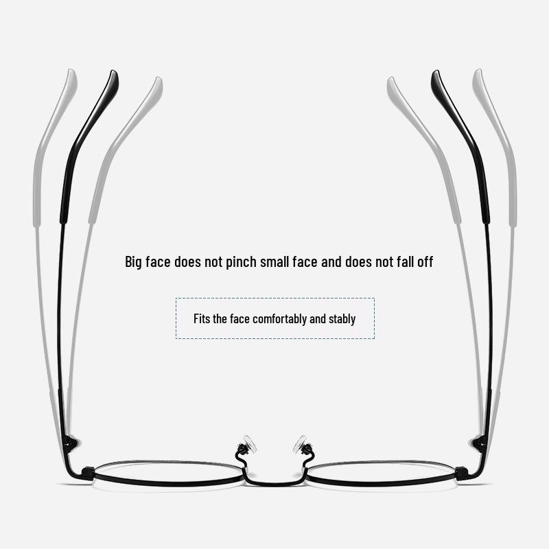 Women's Ultralight Retro Oval Half-Rim Metal Glasses with Anti-Blue Light Technology