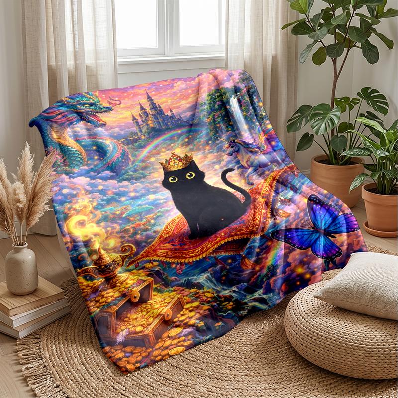 Fall Kittens Hugging Theme blanket Lightweight Warm Flannel Blanket Decorative Throw Blanket for Home Decoration