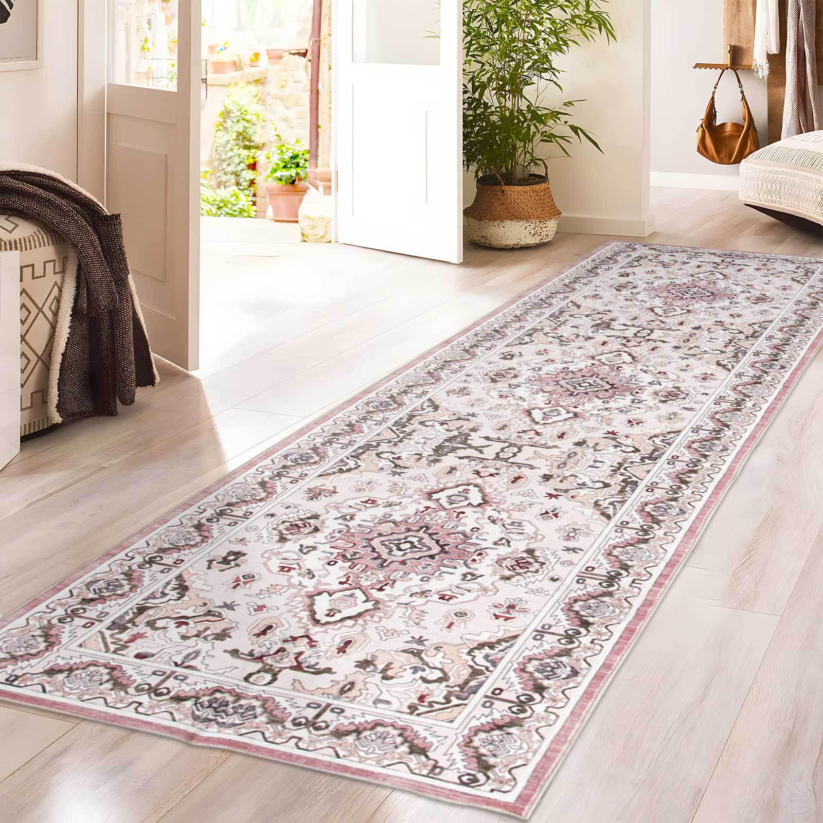 

Retro Nordic Long Hallway Carpet - Dirt-Resistant & Easy to Clean for Living Room, Bedroom, or Entrance 40x120cm Crystal Velvet